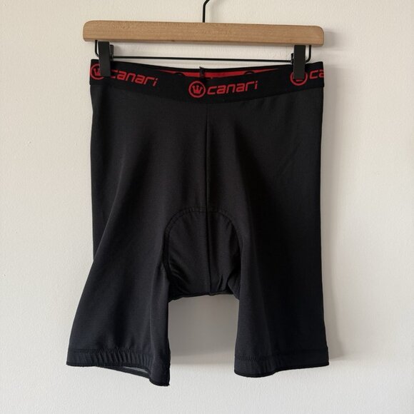 Canari Cycling Shorts Adult Medium Black Nylon Spandex Blend Padded Sporty Bike - Picture 1 of 16